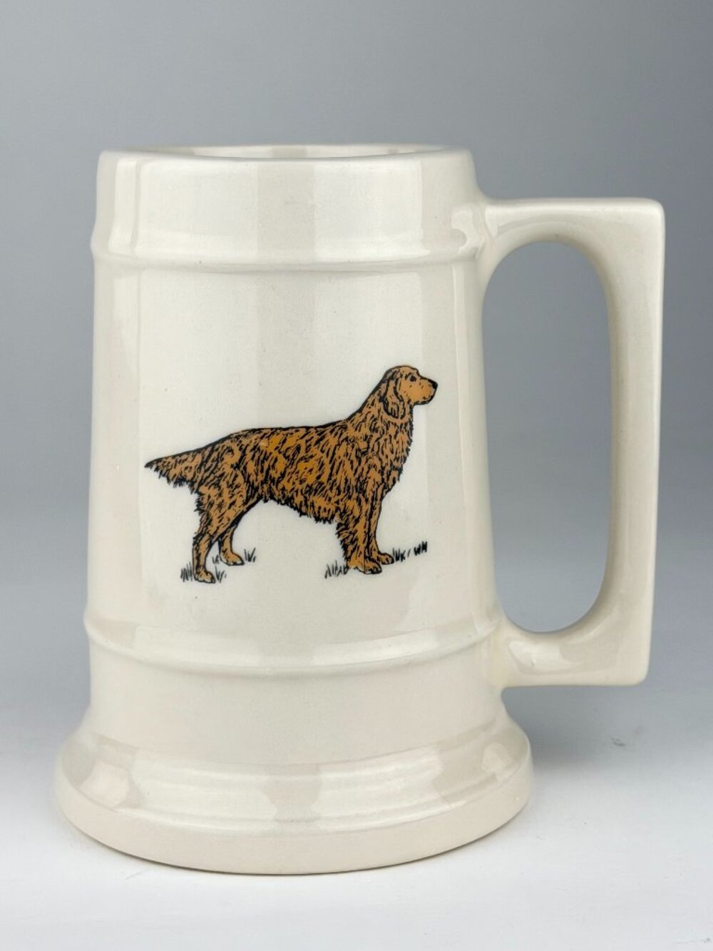 Vintage Ceramic Golden Retriever Beer Stein Mug Heavy Dog Dad Gift 6.5"